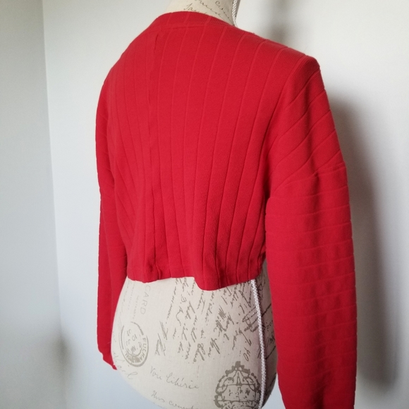 Forever 21 Red Cropped Sweater - Picture 2 of 5